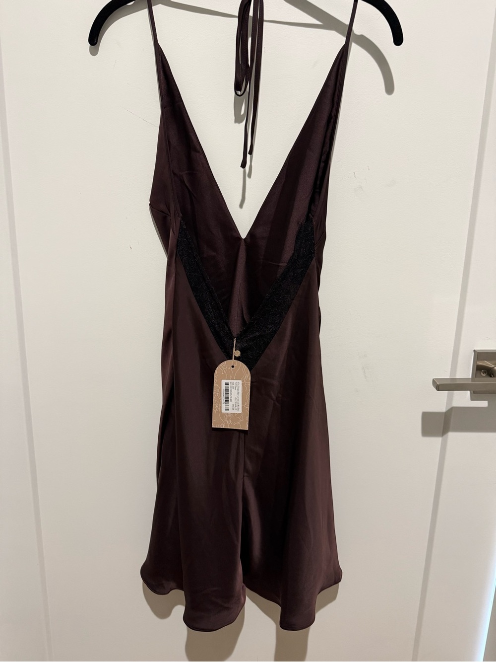 Meshki- Halter Mini Dress in chocolate brown - Picture 4 of 7